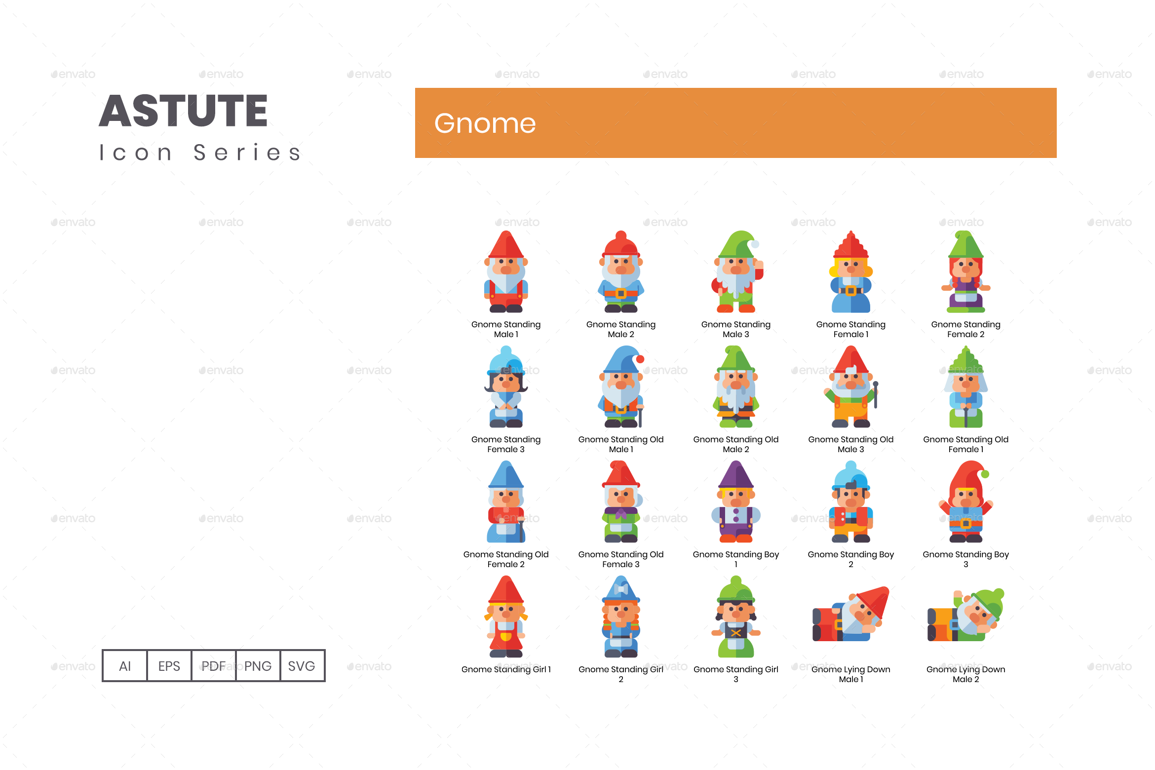 Gnomes Avatar Icon Set by Krafted GraphicRiver